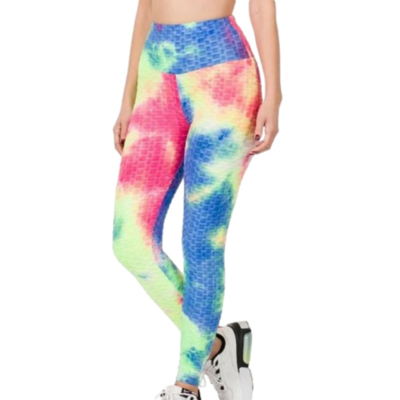 Zenana Reg and Plus Tie-dye Honeycomb Leggings - Picture 1 of 2